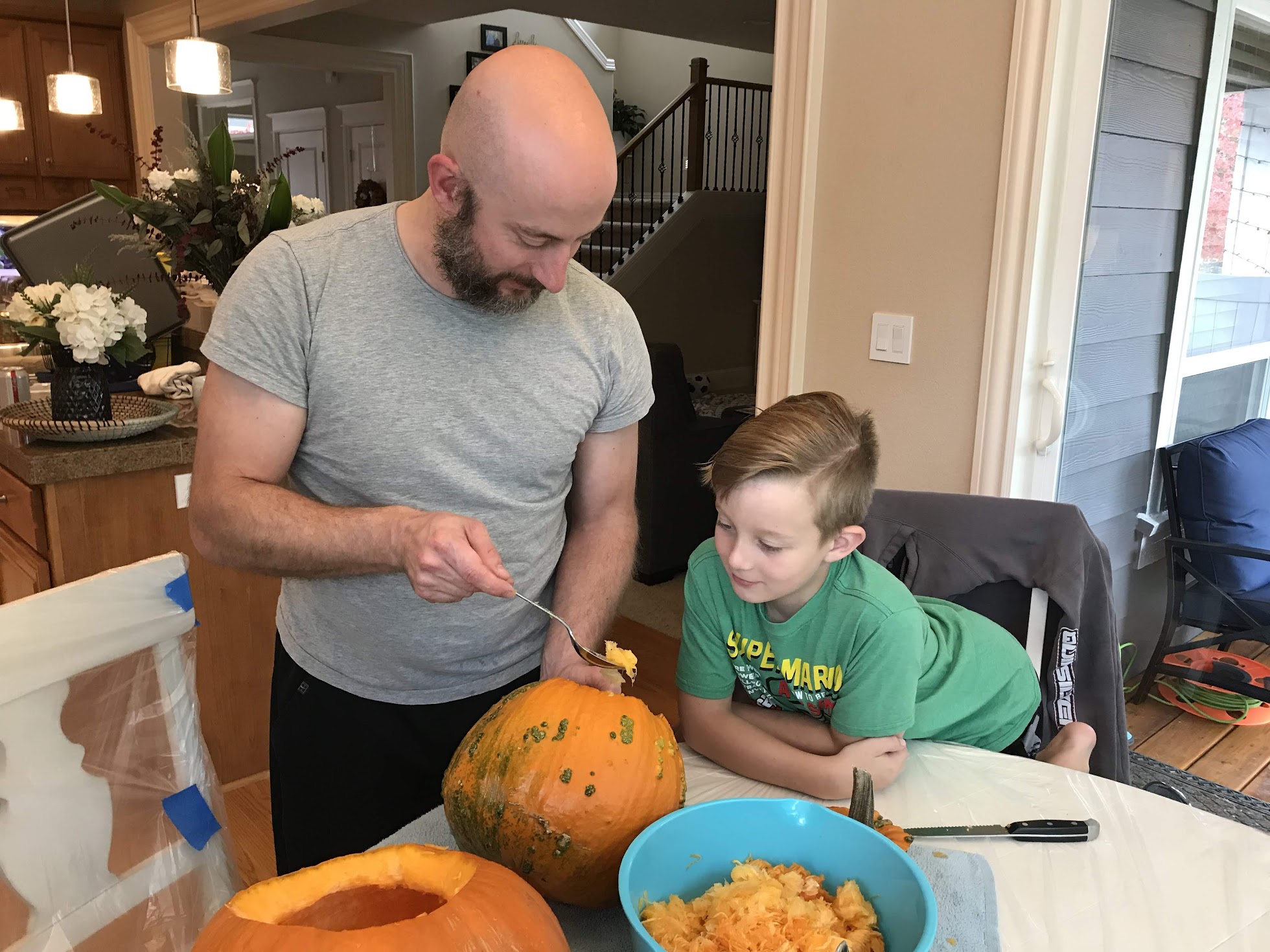 Carving pumpkins!